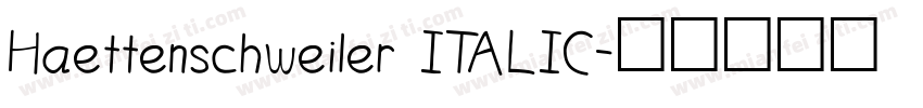 Haettenschweiler ITALIC字体转换